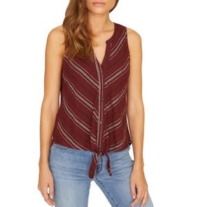 Sanctuary Striped Button-Down Tank Top
